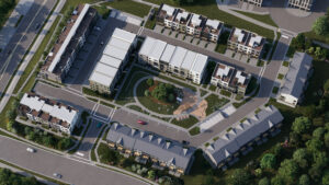Aerial Rendering of Chapel Hill's Coker Place